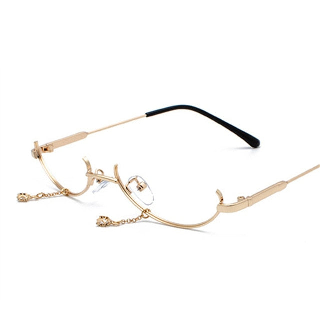 Women Luxury Design Pendant Decoration Half frame Eyeglasses